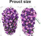 HyeFlora Artificial Flowers for Outdoors, 2pcs Faux Hanging Morning Glory Silk Fake Flowers Lifelike Artificial Plants UV Resistant Flowers for Outside Planter Patio Garden Porch Decor (Fuchsia)