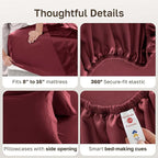 California Design Den Deep Pocket King Sheet Set - Luxury 600 Thread Count Bed Sheets 100% Cotton Sateen, Cooling King Size Sheets Set, Hotel-Quality, Better Than Egyptian Cotton Sheets - Brick Red