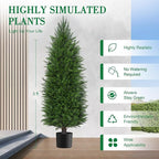 3FT Artificial Topiary Cedar Plants Outdoor, Faux Pine Trees UV Resistant and Potted, 36 Inch Tall Fake Shrubs Evergreen for Front Porch Decor Set of 2