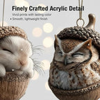5Pcs Forest Animal Acorn Ornaments, Cozy Forest Christmas Ornaments, 2026 New Pine Cone Animal Decoration, 2DAcrylic Hanging Ornament, Woodland Creature Hanging Ornament for Home Decor