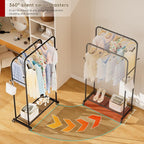 Clothes Garment Coat Rack Drying Clothing Racks Metal Freestanding for Hanging Clothes Portable Closet for Laundry Bedroom Black