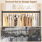 EAGMAK Heavy Duty Clothes Rack Load 420 LBS, 47.2" Long Rolling Garment Rack with Lockable Wheels, Standing Metal Clothing Hanger, Portable Wardrobe Sturdy Coat Organizer for Hanging Clothes (Black)