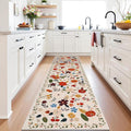 U'Artlines 2' x 10' Colorful Floral Runner Rug for Hallways Kitchen Rugs Soft Non Slip Washable Floor Carpet Runners for Entryway Laundry Room Bathroom Beige