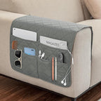 Remote Control Holder for Recliner, Armchair Caddy, Non Slip Sofa Armrest Organizer for Recliner Couch With 6 Pockets for TV Remote,Cell Phone,Magazine (Grey)
