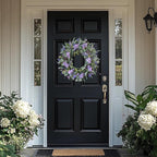 24-Inch Lavender Wreath for Front Door, Purple Hydrangea Wreath with Eucalyptus, Artificial Spring and Summer Floral Wreath for Indoor Outdoor Walls, Windows, and Home Year-Round Display