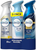 Febreze Air Mist, Air Freshener Spray, Odor Fighting Room Spray, Deodorizer for Home Bathroom Kitchen Office Apartment Dorm Room Classroom, Kitchen Base Mix, 8.1oz, 3ct