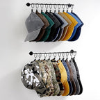 Viklluyr Hat Rack for Baseball Cap Hat Storage with 20 Hooks - Modern Metal Hat Organizer Wall Mounted Caps Hanger Set of 2 for Closet Door Bedroom Entryway Laundry
