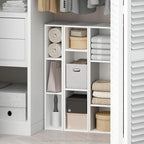 Furinno Reed 3-Tier Closet Organizers and Storage, Closet Organizer, Open Shelf Closet Storage, for Wardrobe, Bedroom, Living Room, 10-Inch Width, White