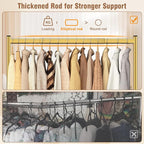 EAGMAK Heavy Duty Clothes Rack Load 420 LBS, Rolling Garment Organizer with Lockable Wheels, Standing Metal Clothing with Shelves, Portable Wardrobe Rack Sturdy Coat Rack for Hanging (Gold)