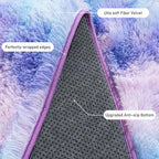 Rugs for Living Room 9x12, Soft Shaggy Modern Large Shag Area Rug for Bedroom, Upgrade Non-Slip Plush Fluffy Carpet for Kids Boys Girls Room Home Decor Aesthetic, Rainbow Purple