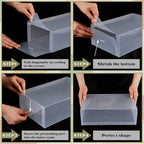 Sintuff 20 Pcs Clear Shoe Boxes Plastic Stackable Clear Shoe Storage Boxes for Women Men Ankle Boots High Heels Rooms Closet(11.8 x 7.5 x 3.7 Inches)