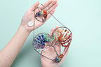JOVIVI Double Heart Tree of Life Hanging Ornament 7 Chakra Reiki Healing Crystals Stones Gemstone Meditation Window Wall Hanger for Feng Shui Yoga Home Indoor Decor