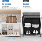Luggage Rack for Guest Room, Folding Suitcase Stand with 6-Cube Fabric Storage Shelf, Luggage Holder, Steel Foldable Luggage Stand for Guest Room, Bedroom, Hotel, White