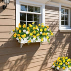 Artificial Hanging Faux Flowers for Outdoors Planters 2PCS Fake Flowers Silk Hibiscus Flowers for Outside Outdoor Faux Hanging Plants UV Resistant Spring Home Front Porch Decoration
