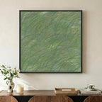 Framed Green Abstract Wall Art, Modern Square Sage Green Canvas Prints Paintings, Minimalist Pictures for Living Room, Bedroom, Dining Room, Hallway Wall Decor 24x24 In