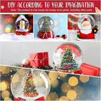 Uiifan 32 Pcs DIY Snow Globe Water Globe 4 Inches Clear Plastic Snow Globe with Screw Off Cap Fillable Water Globe Jar for DIY Crafts Christmas Display Home Decoration Kids Gifts