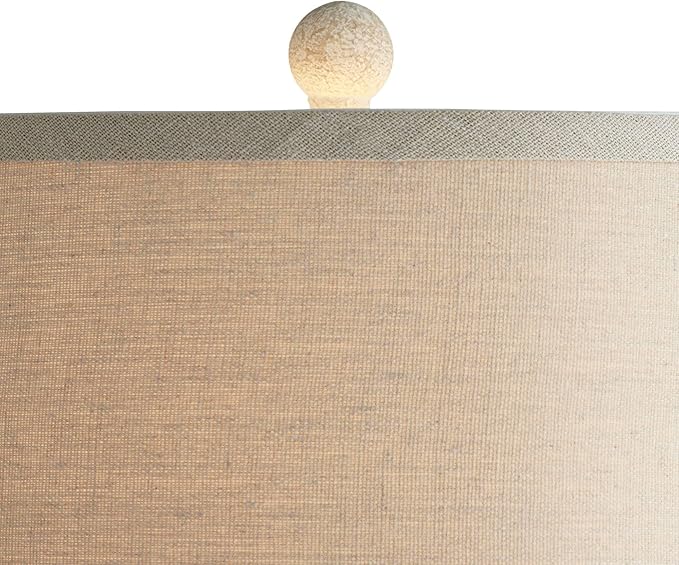 360 Lighting Romeo 23 1/2" High Jar Small Farmhouse Rustic Natural Cottage Coastal Accent Table Lamps Set of 2 Beige Distressed Earth Tone Finish Shade Living Room Bedroom Bedside Nightstand