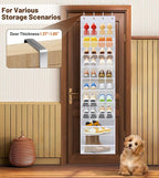 MISSLO 10 Tier Over the Door Shoe Organizer Breathable Mesh Hanging Shoe Rack for Closet Storage Shoe Holder for Door Fit 20 Pairs Sneakers, Sandals, Heels, Boots (White)