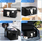 TAILI Extra Large Moving Bags, 10 Pack Black Heavy Duty Totes For Storage with Visible Window, Wrap Around Handles, Storage Bags for Space Saving, Alternative to Moving Boxes