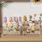 Aminigram Large Acrylic Display Risers, 2 Set - 6 Pack (12”L~11.6”L~11.2”L) Collectibles Display Shelf, Acrylic Risers Display Stands for Show Figures, Cupcake, Perfume, Jewelry, Toys