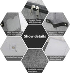 AMJ 29.5"*15"*7", Rigid Under Bed Garment Storage Bins, Folding & Washable, Soft Zip Lid, Black Gray