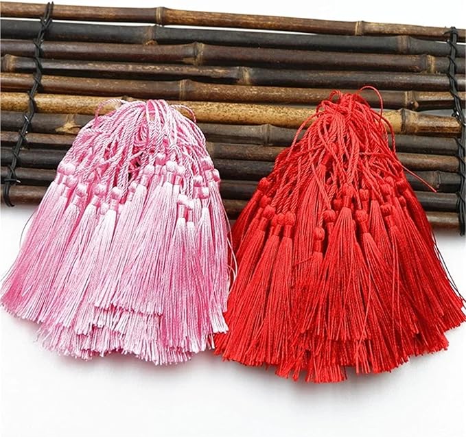 Tassels for Decoration 13cm/5 Inch Silky Floss Bookmark Tassels Hanging Rope for Jewelry Making DIY Craft Accessory(Blue)