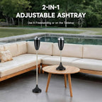 CO-Z Adjustable Ashtray, Smokeless Odorless Indoor Outdoor Floor Standing Ash Tray with Lid for Home Patio Cigarettes Ash Butt Disposal, Windproof Balcony Ashtray in 20", 27.5", 35" Heights, Black