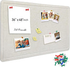 Large Bulletin Board - Foldable 36x48 Inches Cork Board Alternative with 20 Push Pins, 3' x 4' Self-Adhesive Felt Bulletin Board for Wall, Home Office Classroom Decor