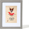 13x19 Picture Frame Grey ，Display Pictures11x17 with Mat or 13x19 without, 13 by 19 Collage Frames- Tempered Glass Wall Gallery Frame Perfect for Home Décor Gifts