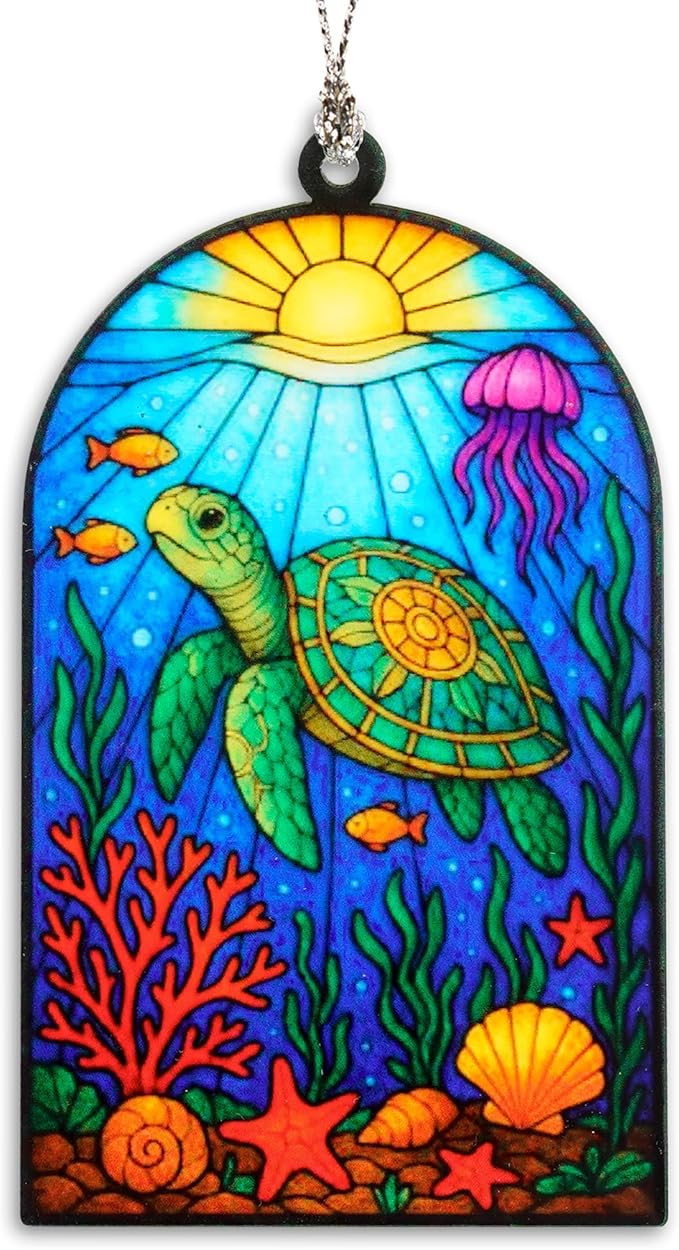 Bring Ocean Beauty to Your Christmas Tree, Christmas Ornaments 2026, Sea Turtle Gifts for Women, Acrylic Hanging Ornaments Ocean Turtle Pendant Decorations, Beach Christmas Ornaments for Home Decor