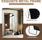 Delma Wall Full Length Mirror,Standing Mirror Full Body,Large Floor for Wall Door Bedroom Bathroom Living Room with Aluminium Frame(with Stand,70x30-Black)