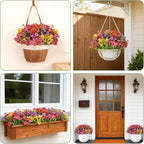 24 Bundles Artificial Flowers for Outdoor Realistic Faux Flower Spring Summer Garden Home Decoration, Hanging Daisy with Eucalyptus Leaves Fake Plants Greenery Balcony Porch Patio Front Door Decor