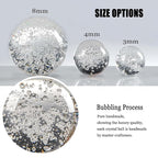 5.5 inch Gold Decor Sparkling Crystal Decorative Balls, Home Decor Living Room, Table Decorations for TV Stand, Entryway, Coffee Table, Office Desk, Shelf, Bedroom, Nightstand, Gifts for Women