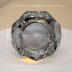 Coomin Crystal Glass Ashtray, Sparkly Cigar Cigarettes Ash Tray, Ashtrays for Smokers Indoor Office Home Desktop Tabletop, Gifts for Men, Black