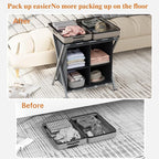 aboxoo Luggage Rack with storage, Guest Room Folding Suitcase Stands, Holds up to 120 lb, Space Saving Suitcase Holders for guest room, Bedroom Hotel, Grey