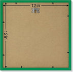 Vittanly 12x12 Picture Frames Set of 9, Shatter Resistant Plexiglass, Display 8x8 Pictures with Mat or 12x12 without Mat, Photo Frames for Wall Mount, Engineered Wood, Green