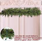 Leinuosen Christmas Front Door Garland Hanger 43-74 Inch Adjustable Christmas Wreath Hanger Stainless Steel Retractable Rod with 3 Green Tie Ropes No Nail Screw No Damage for Xmas DIY Hanging(Black)