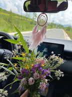 Dream Catchers for Cars,Boho car Decor,Small Feather Dream Catcher Hanging Car Deco Accessories for Women (Pink)