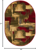 Unique Loom Barista Collection Area Rug - Timor (2' 2" x 3' 1" Oval, Multi/Red)