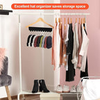 Hat Organizer Holder for Hanger & Room Closet, 1Pack Hat Rack Storage Clips, for Hang Baseball Hats Rack, Ball Caps, Winter Beanie & Accessories, Not Including Hangers & Hats (1PC Black)