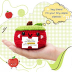 HEXMOZ End of Year Teachers Gifts - Apple Gift for Teachers - Daycare Teacher Appreciation Gifts - Thank You for Being Such an Important Part of My Story Handmade Collectible Crochet Plush Doll