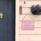 Wall Pediments Shoes Off Sign,Shoes Off Sign for Front Door,Since Little Fingers Touch Our Floor Door Sign,Please Take Your Shoes Off Sign,Shoes Off Hanging Welcome Sign for Front Door(pink)