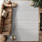 Modern Indoor Rug Stripe 5x7 Area Rugs for Living Room Luxury Kitchen Bedroom Durable Soft Geometric Durable Low and High Pile Stain Resistant Non Shedding Area Carpet 5x7