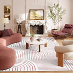Lahome Abstract 6x9 Area Rugs, Soft Washable Rugs for Living Room Ultra-Thin Non Slip Dining Room Rug, Pink Rug Throw Large Carpet for Bedroom Office(6'x9',Pink/White)
