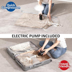 Hanging Vacuum Storage Bags, 6 Pack Hanging Storage Bags for Clothes With Electric Pump, Vacuum Sealed for Suits, Dress, Jackets (6 Short)