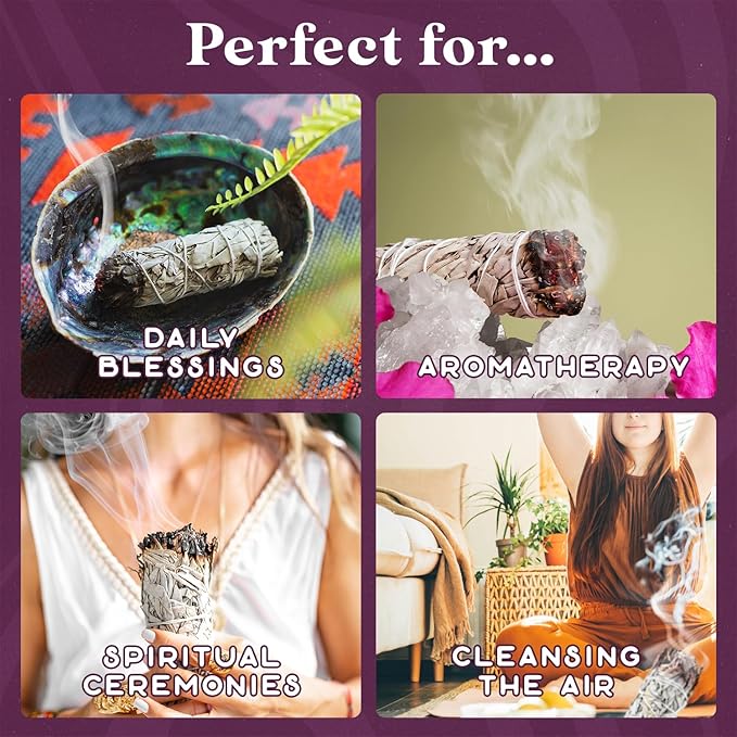 White Sage Bundle - 1 Pack - Sage Smudge Stick for Home Cleansing Incense Healing Meditation and California Smudge Sticks Rituals - 4 Inch