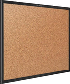 Quartet Cork Bulletin Board 60"W x 36"H Pin Board, Black Aluminum Frame (2305B)