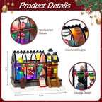 LED Lighted Christmas Village Greenhouse - 6.1" Christmas Village House Decoration, Xmas Collectible Buildings for Holiday Decor for Home, Ballroom Disply and Desktop