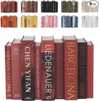 ORITZIO Red Faux Books Set of 9 - Hidden Storage Fake Books for Coffee Table Decor, Home Staging, Interior Design & Fashion Books