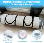 Mattress Vacuum Bag Twin/Twin XL Space Saver Mattress Vacuum Seal Bag with Straps for Moving Double Zip Seal Reusable Mattress Compression Vacuum Storage Bags